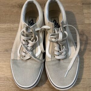 Old Skool Vans Women's Sneakers in Cream and White